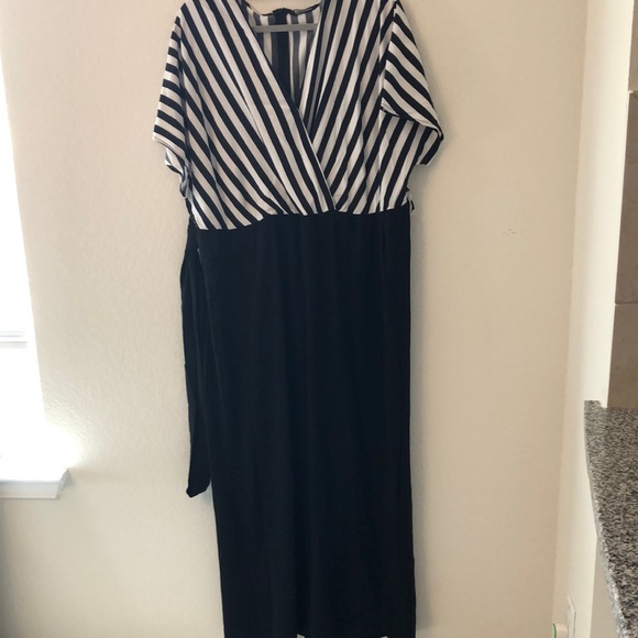 BloomChic Dresses & Skirts - BloomChic Black and White Striped Jumpsuit 18-20 NWT